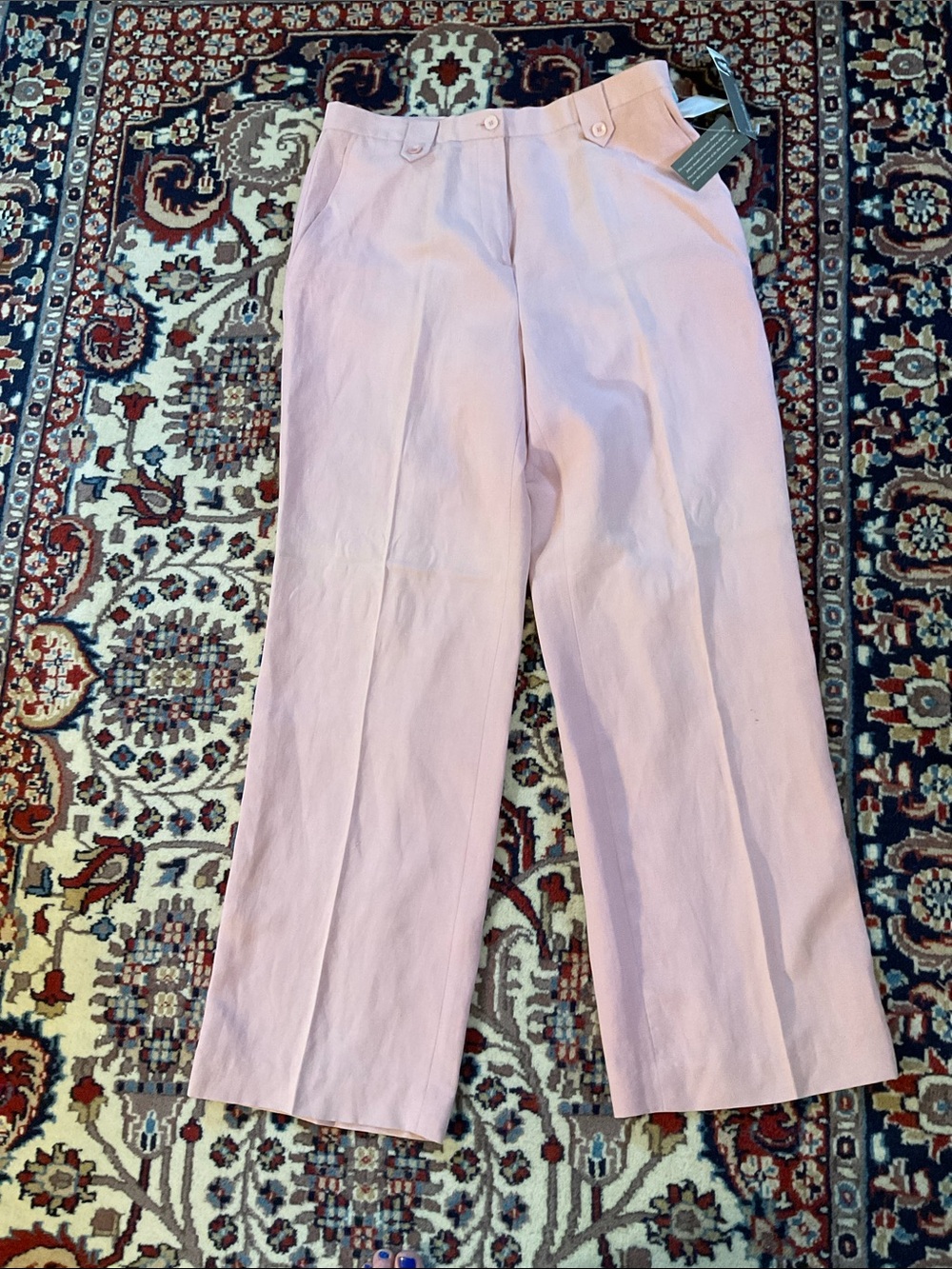 Josephine Chaus Women’s Dusty Rose Silk And Linen Blend Trouser. NWT